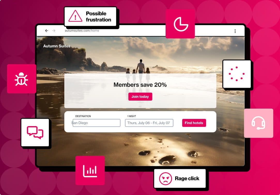 Mouse movement heatmap revealing user friction areas within experience analytics.