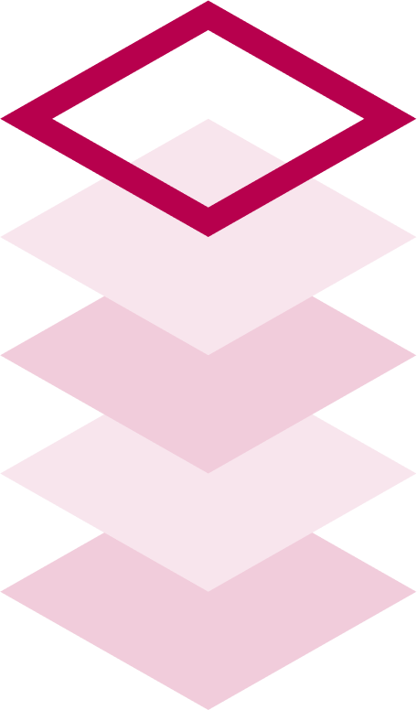 5 illustrative layers stacked on top of each other representing the 5 pillars.